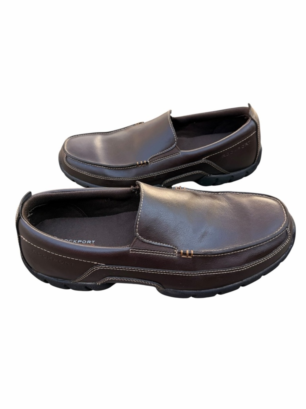 Rockport XCS Men’s 11.5 W Brown Slip-On Leather Loafer Shoes